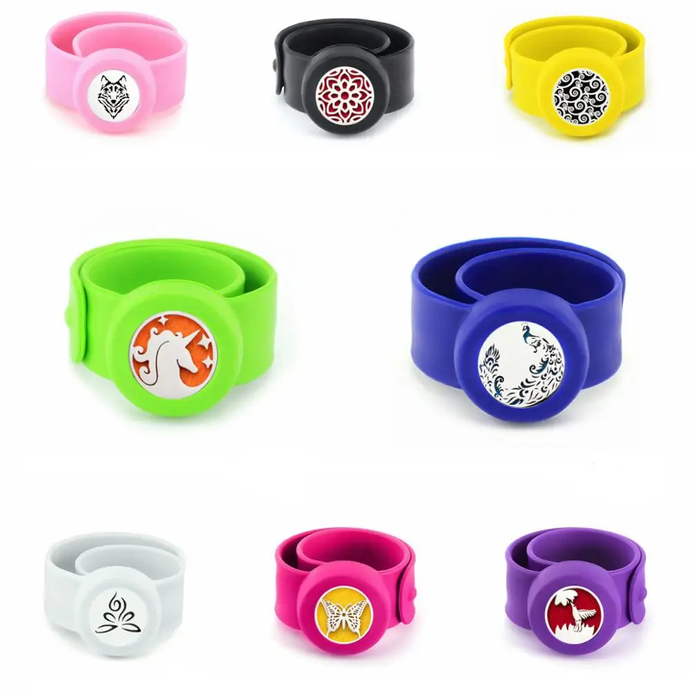 

peacock unicorn wolf 25mm Stainless Steel Mosquito Repellent Diffuser Bracelet Aromatherapy Perfume Bangle Children gift 10 Pads