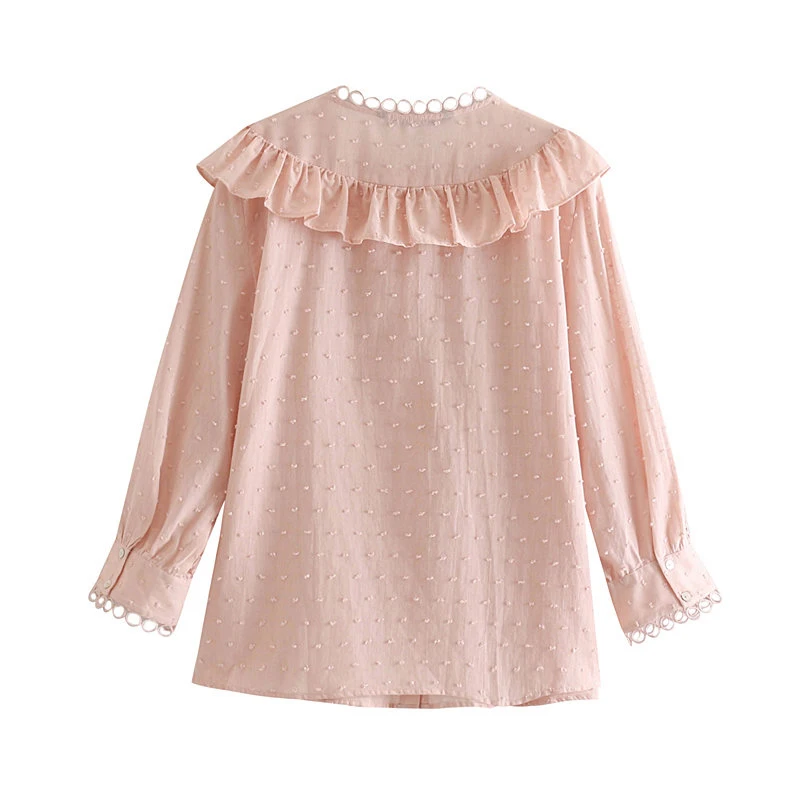 Винтажные Женские топы и блузки 2019 Boho плиссированная вышивка Kawaii розовая блузка