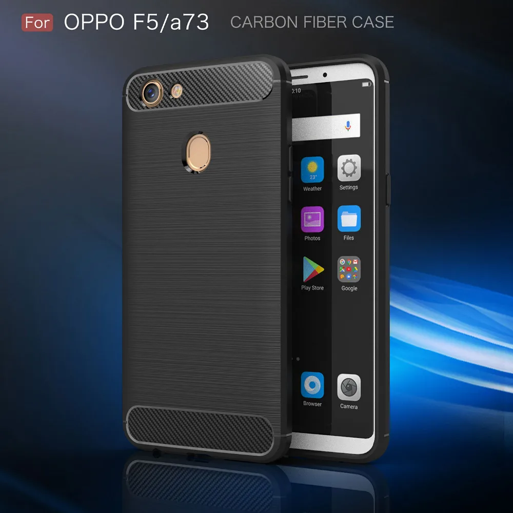 Чехол из углеродного волокна для OPPO A73 F5 матовый прочный защитный чехол Роскошный