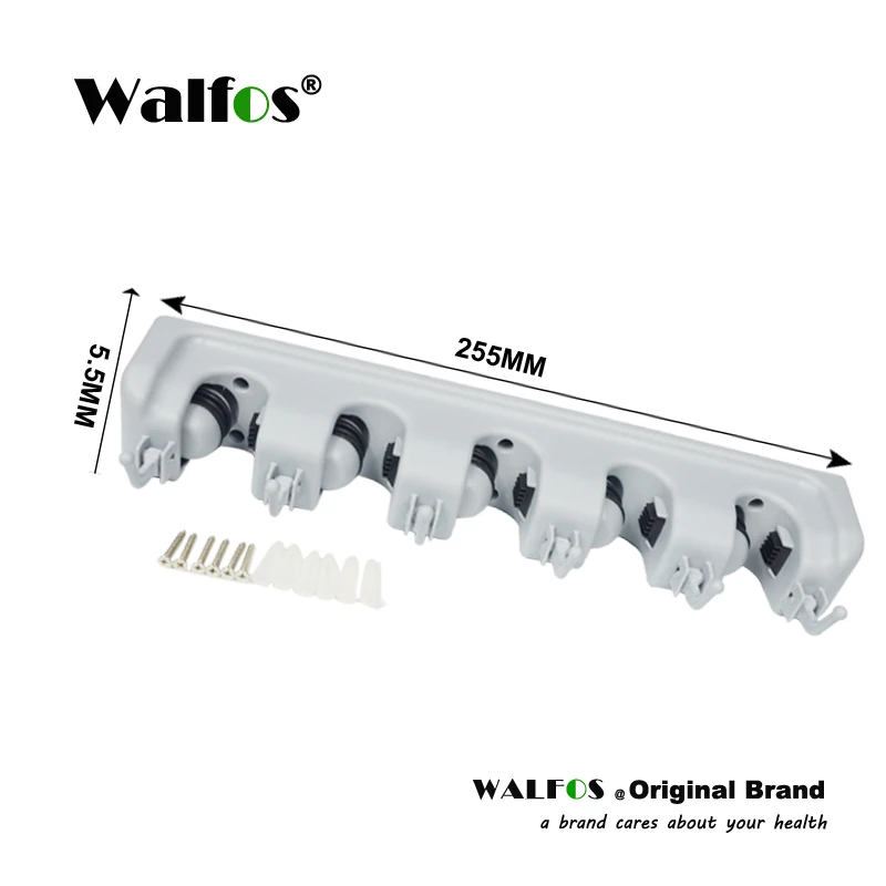 Пластиковый настенный держатель швабры для хранения, вешалка, крючки, щетка, метла, органайзер, вешалка, аксессуары для дома и ванной комнаты - Цвет: 5 racks