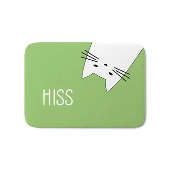 

Hiss Bath Mat 17" x 24" Printed Carpets Anti Slip Modern Kitchen Rugs Home Decor