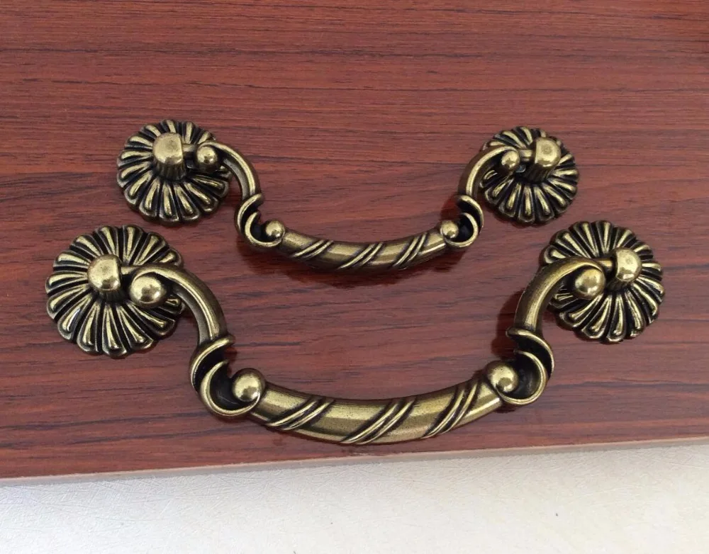 Bronze Drop pull Drawer Pulls Handle Vintage Dresser handle / Kitchen