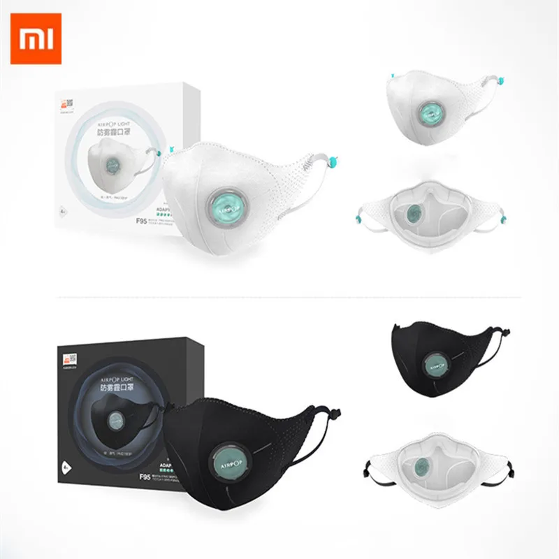 

4Pcs Xiaomi AirPOP Filter Mask 98.2% PM 2.5 with Ventilating Valve Long-lasting Anti-haze Comfortable Face Mask For Man Women