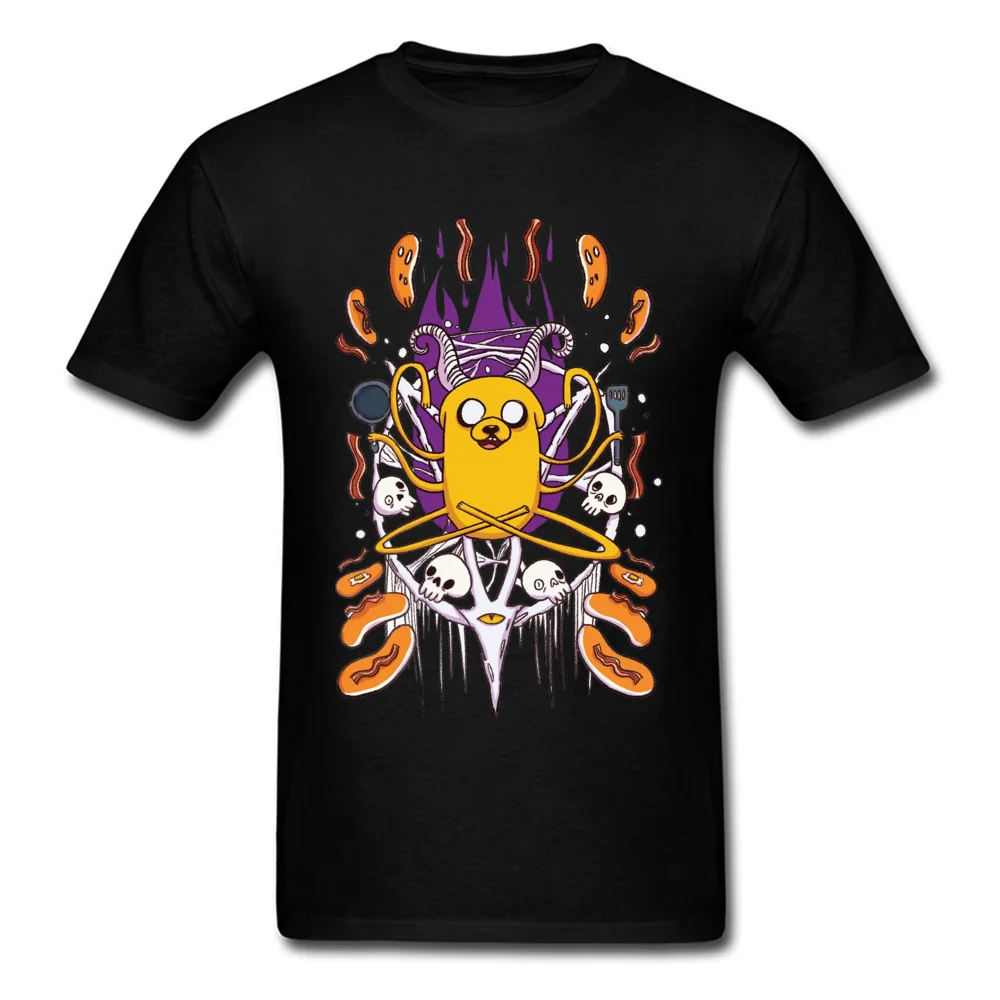 Adventure-Time-Bacon-Pancakes Short Sleeve Tops & Tees O Neck 100% Cotton Fabric Mens T-Shirt Slim Fit Tops & Tees Company Adventure-Time-Bacon-Pancakes black