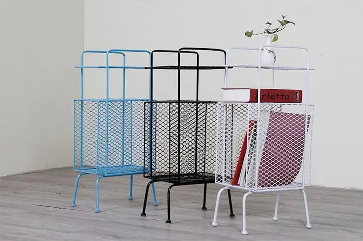 Grid magazine rack. Sofa side rack. Vertical position. Bookshelf..