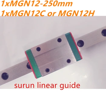 

RDBB MR12 12mm linear rail guide 1pcs MGN12 250mm with 1pcs MGN12C or MGN12H slider block bearing linear guide