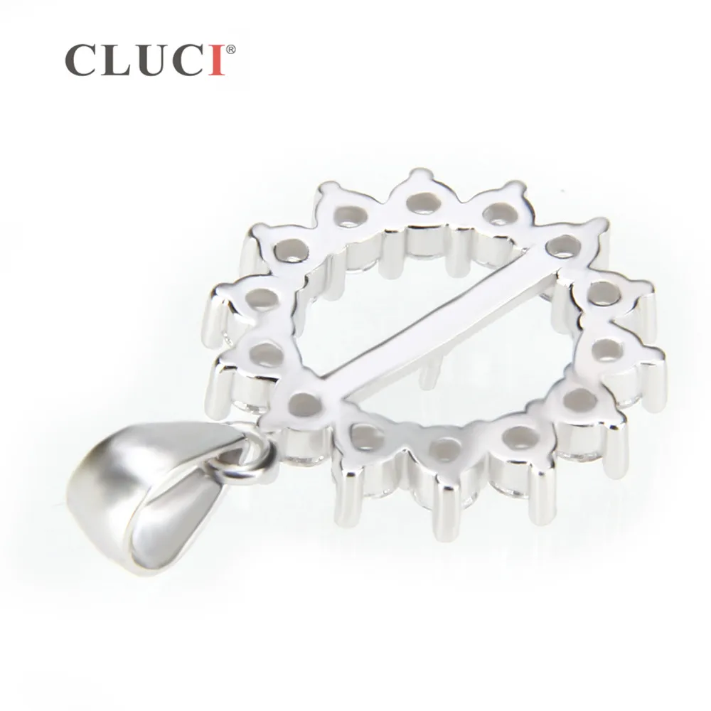 Round Silver 925 Pearl Pendant Mounting 925 Sterling Silver Charms Pendant for Necklace Jewelry CLUCI pendant necklace silver pendant silver necklace charms