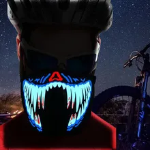 Светодиодные маски Костюмы большой террористические маски холодный легкий шлем огонь фестиваль вечерние светящаяся танцевальная устойчивый голосовое музыкальная маска