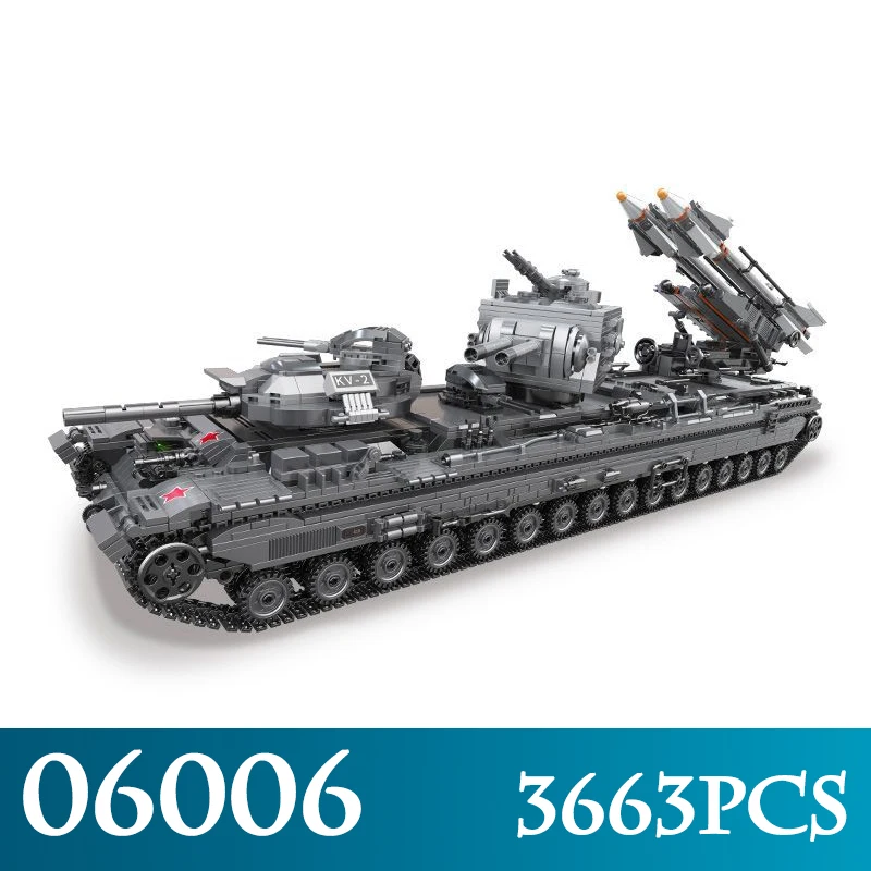 

XB06006 MOC Military Series 3663Pcs The KV-2 Tank Building Blocks Model With Figures Compatible LegoINGLYs Bricks Toys For Boy