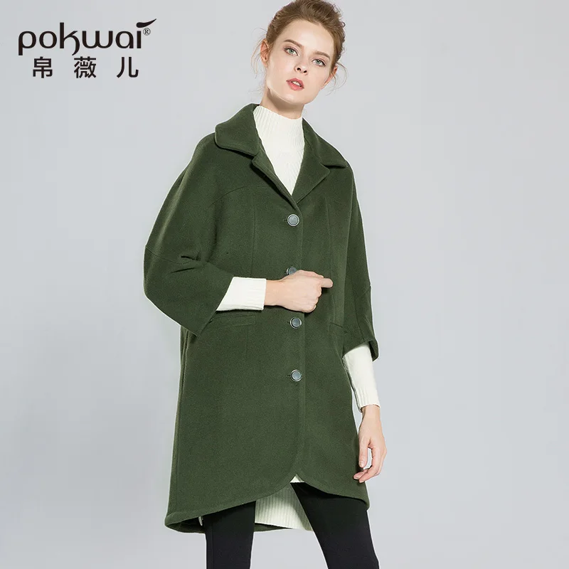 green wool coat womens