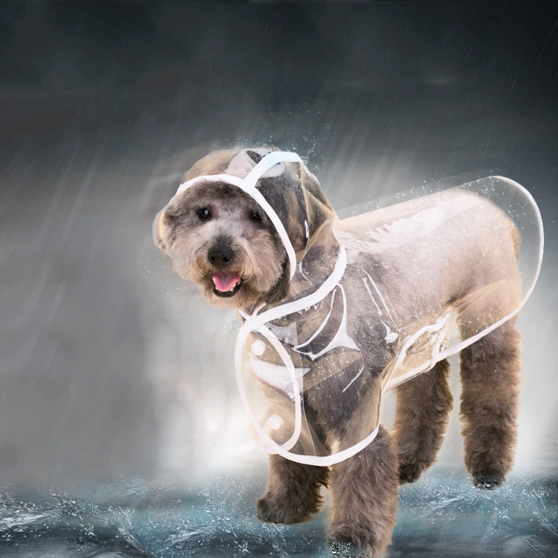 

Waterproof Pet Dog Raincoat Dog Hooded Jacket Transparent Rain Coat Dog Clothing for Small Large Dog XS/5XL