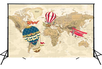 

Photography Filming Booth Backdrops Travel Adventure Birthday Party World Map Background Studio Props Photo Backdrop Photocall