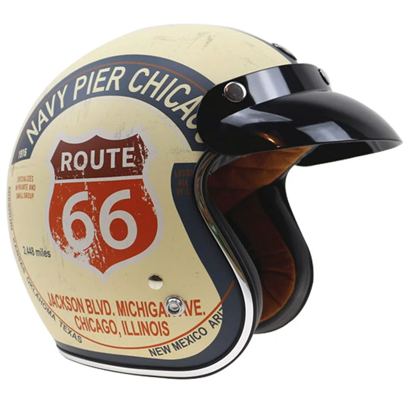 2016 New TORC T50 Route 66 Motorcycle helmet jet DOT Vintage Scooter