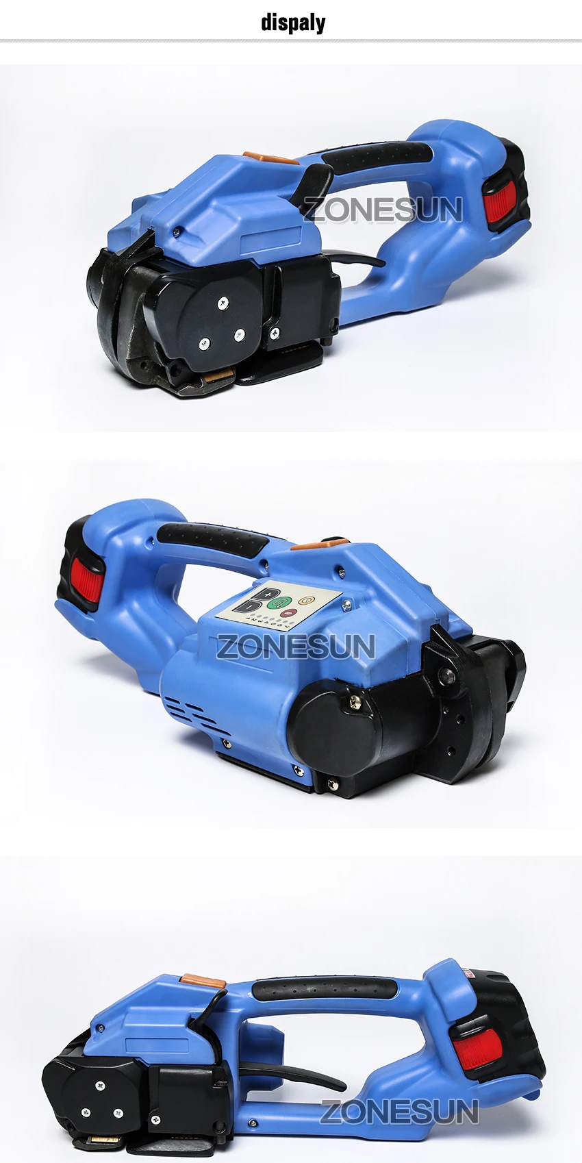 ZONESUN обвязочная машина ОРТ-200 Питание от батареи Электрический ПЭТ ремень Упаковочный Инструмент электрический пластиковый обвязочный инструмент