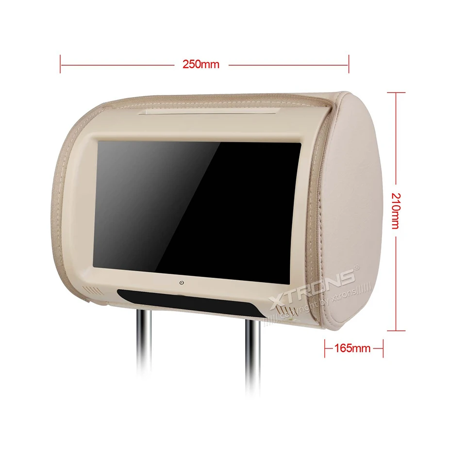 Top 2x9" Headrest Car DVD Monitor Digital Touch Screen Support 32 Bits Games Cover With Zipper Pillow Built-in IR FM Backseat Video 5