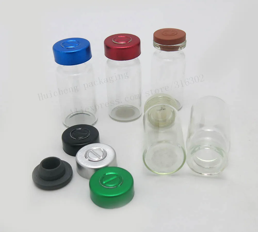 8ML Clear Glass Vials Jars With Aluminum Filip Off Cap 8CC Mini Transparent Essence