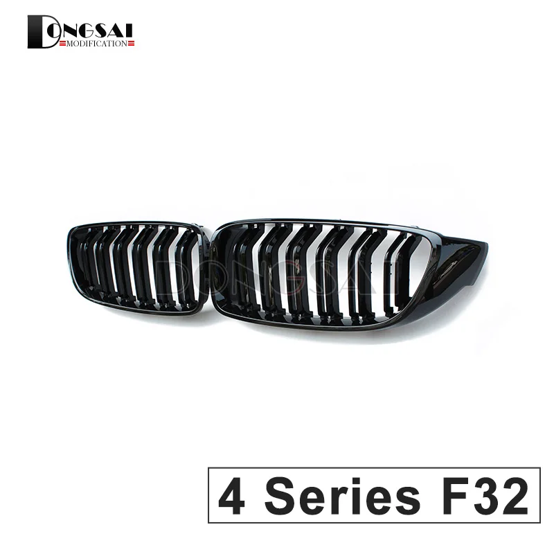 Решетка решетки для почек M4 M3 Для BMW 4 серии f32 f33 f36 M3 f80 M4 f82 Передняя гоночная решетка 2 планки ABS черный глянец 428i 435i 2013