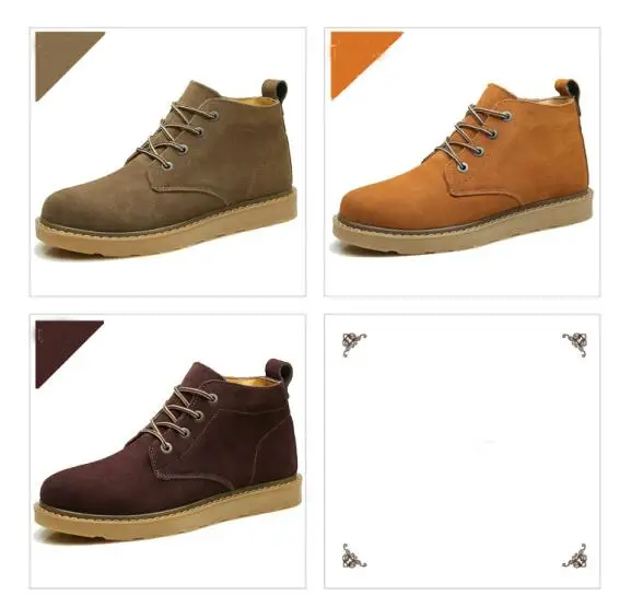 Модные Зимние Замшевые мужские ботинки; уличная мужская повседневная обувь; botas hombre; рабочие ботильоны; Винтажная обувь для отдыха; Homme обувь