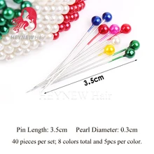 Парик аксессуары 3.5 см Push Pin для парик делает положение Pin 8 видов цветов 40 шт./компл. Бисероплетение Иглы нержавеющая сталь