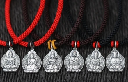 

925 Sterling Silver Buddha Amulet Prayer Pendant Charm Necklace A2150+chain B