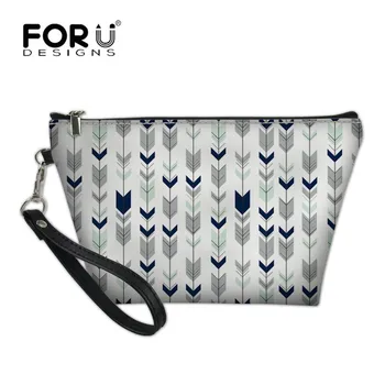 

FORUDESIGNS Arrows 2018 Cosmetic Organizer Bag Toiletry Kits Bags Travel PU Leather Make up Small Case Beauty Storage Wash Bag