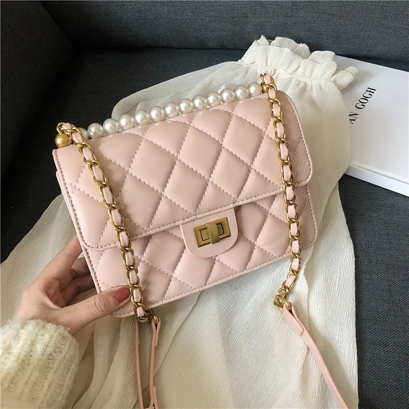 

Female Crossbody Bags For Women 2019 High Quality Leather Luxury Handbag Designer Sac A Main Ladies Pearl Shoulder Messenger Bag