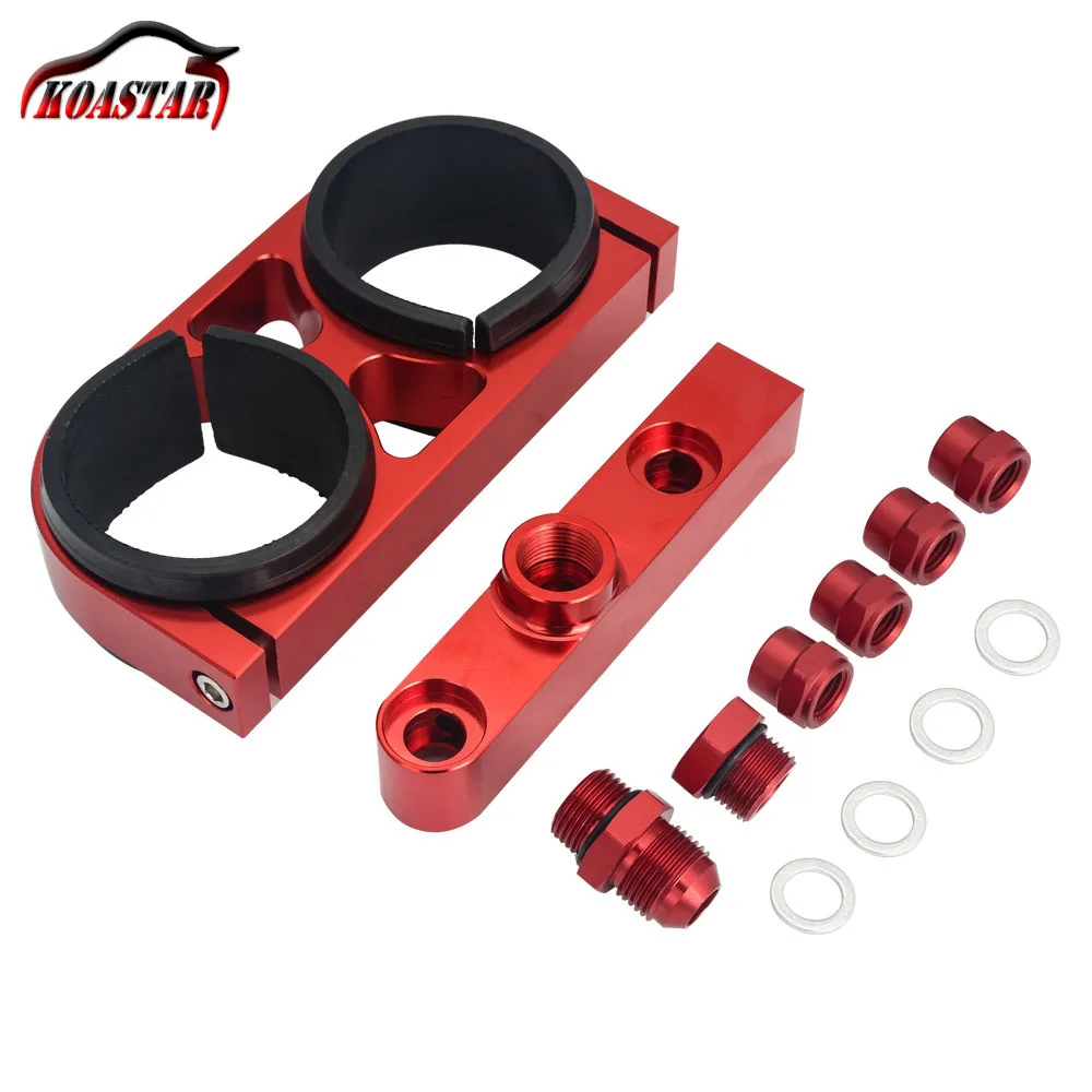 

Car Aluminum 044 Fuel Pump Mounting Bracket Kit Twin Dual 60mm Blue