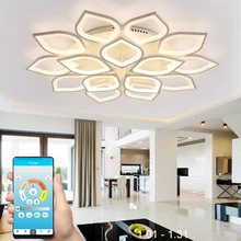 Современные светодиодные люстры для гостиной, спальни, столовой, белый акриловый Железный корпус, интерьерная домашняя люстра, лампа, светильники