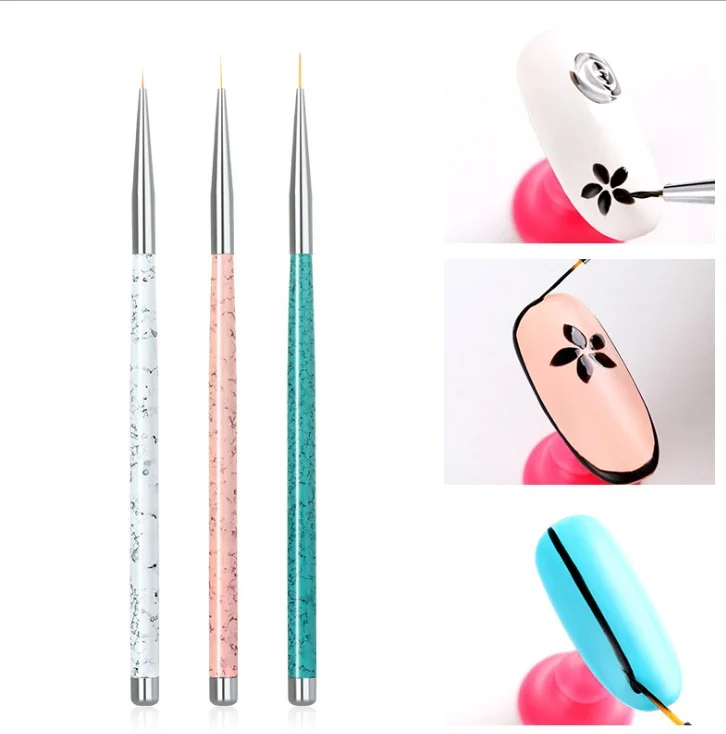 

3Pcs/Pack DIY Nail Art Pencil Nail Beauty Paint Brushes Color Drawing Line Pen Dotting Tools Kit Manicure nail art Tool