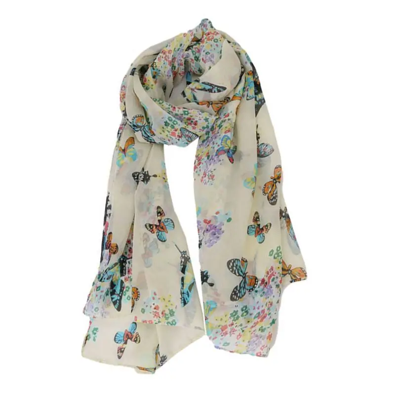 135x40 см для женщин богемный шифон длинный шарф красочные бабочки с ...