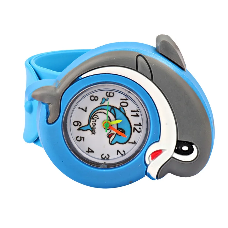 Новый мультфильм Силиконовые часы детей Животные Малый Дельфин часы Pats круг флаги часы Симпатичные для мальчиков и девочек Подарки