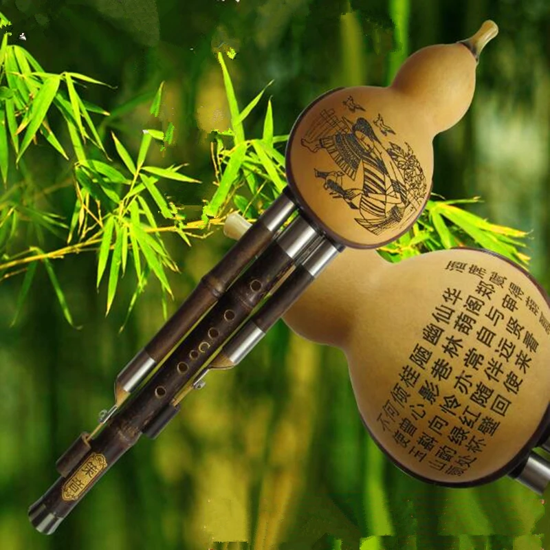 Black Bamboo ThreeTone Hulusi Flute Gourd Flauta Crashproof Calabash