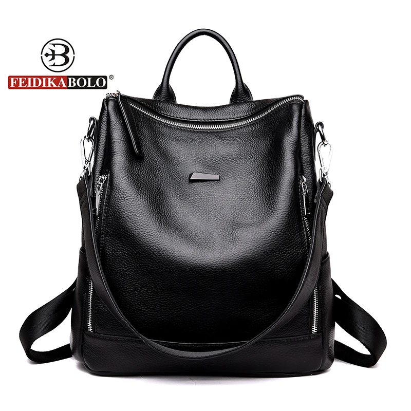 

Fashion Genuine Leather Women Backpack Satchel Rucksack Preppy Style Women School Bag Girl Travel Bags Multipurpose Shouler Bag