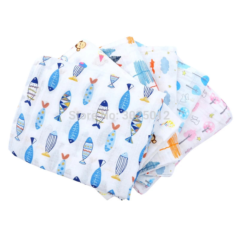 Muslin Swaddle Blanket Baby Blanket For Newborn Cute Cartoon Baby