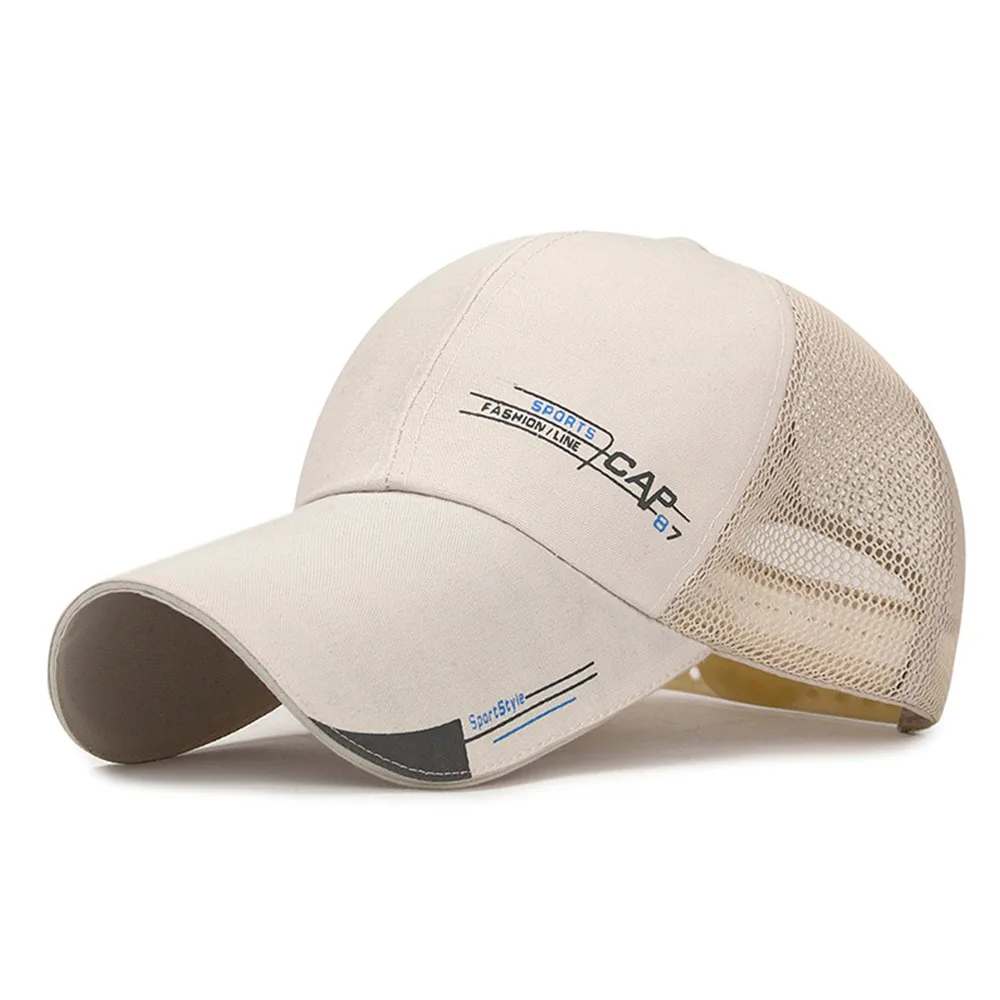 Beige Mesh Cap FS летняя парусиновая сетчатая бейсболка s для женщин и мужчин, шляпа от солнца, черно-белая бейсболка, уличная Кепка, бейсболка, надпись: Hip Hop Gorra - Цвет: Beige Mesh Cap