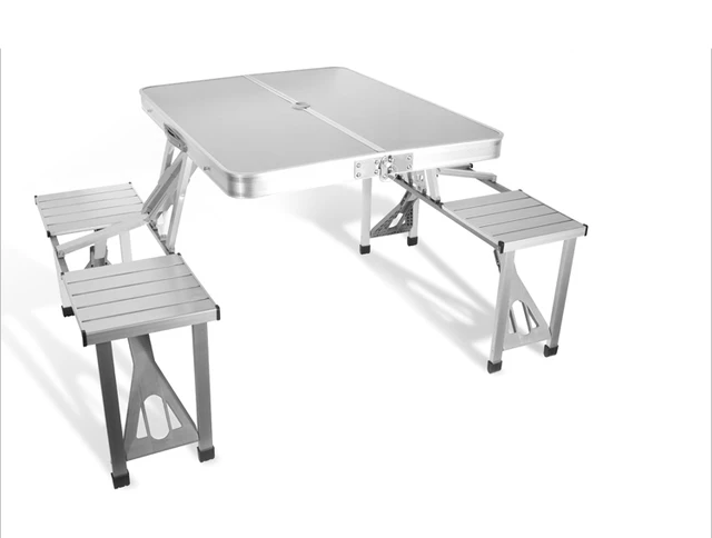 Outdoor Furniture Portable Aluminium Alloy Fold Picnic Desk With Outdoor Furniture Portable Aluminium Alloy Fold Picnic Desk With Four Seats Hot Occasional Table Beach Chair Leisure