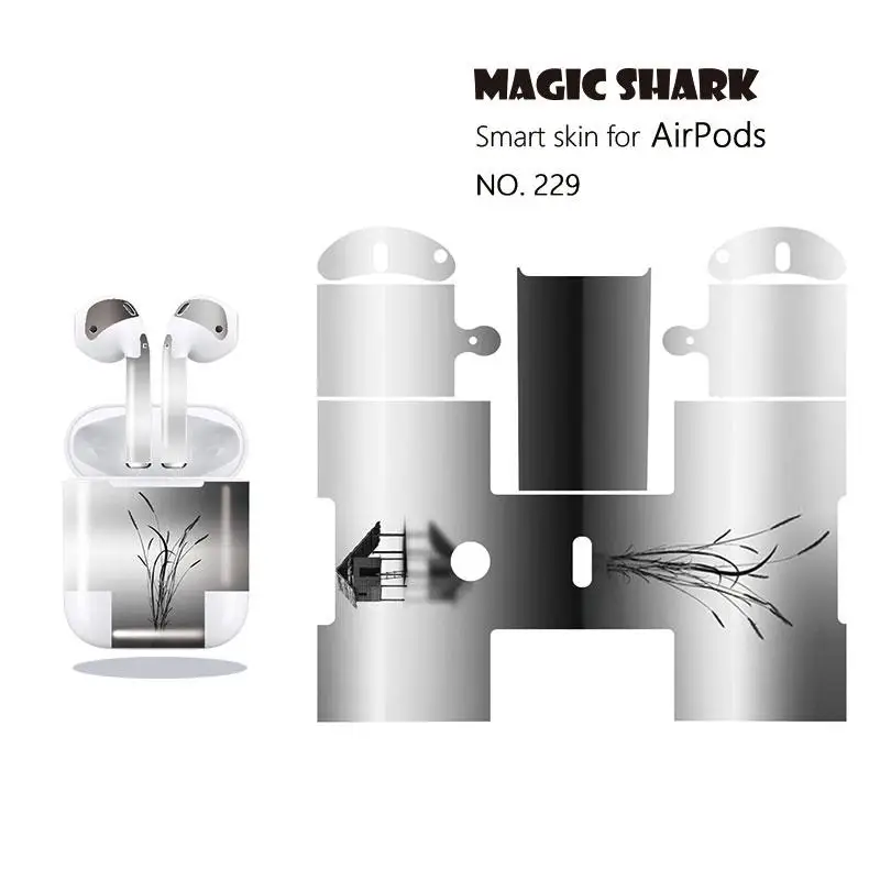 

Magic Shark Tree Snow New No Fade Fashion Sticker Case Full Protector Wrap Skin Cover for Airpods 226-235
