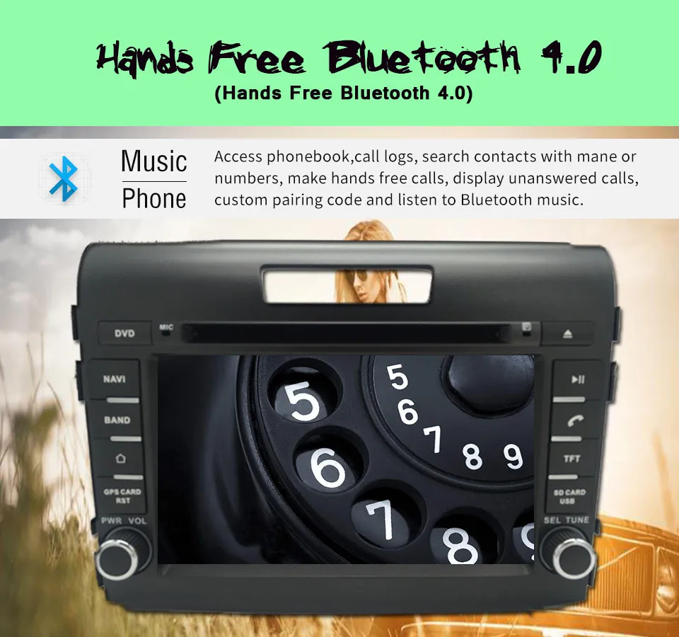 Sale Android 9.0 GPS Navigation 7" Octa Core Car DVD Player for Honda CR-V CRV 2013-17 with Bluetooth Radio 4G Disc Sat navi System 5