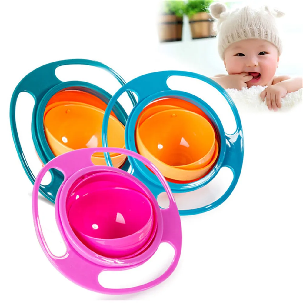 1 pcs Children Tableware Non Spill Bowl Toy Dishes Universal 360 Rotate