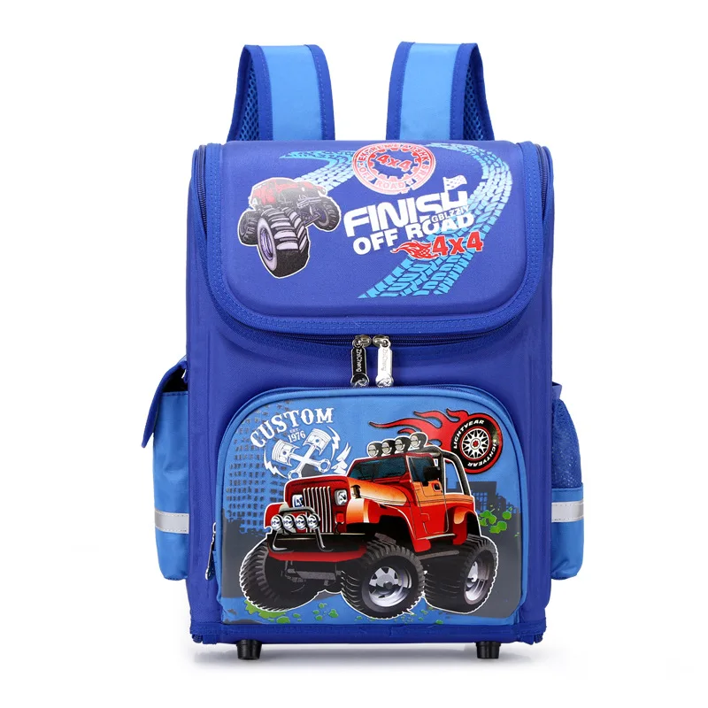 Детский Школьный рюкзак для мальчиков с рисунком гоночного автомобиля, школьные сумки, ортопедические рюкзаки для начальной школы, Детская сумка, Mochila Escolar - Цвет: cars