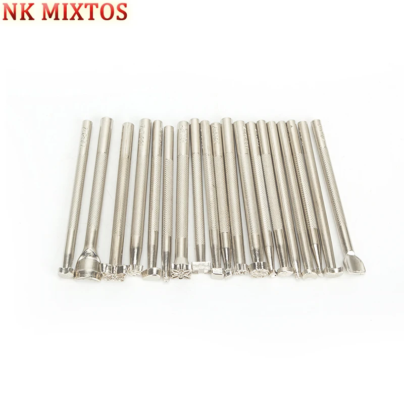 

NK MIXTOS 20pcs/set DIY Leather Working Making Tools Set Carving Leather Craft Stamps Set Craft printing