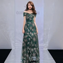 Sparkle A Line Boat Neck Sleeveless Sequined Lace Sashes Bridesmaid Dresses Party Dress Floor Length designer a line floor length jewel neckline anderaes bridesmaid dress