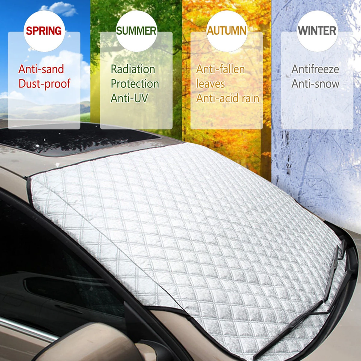 Magnetic Car Windshield Cover Frost Ice Shield Snow Dust Protector Sun Shade
