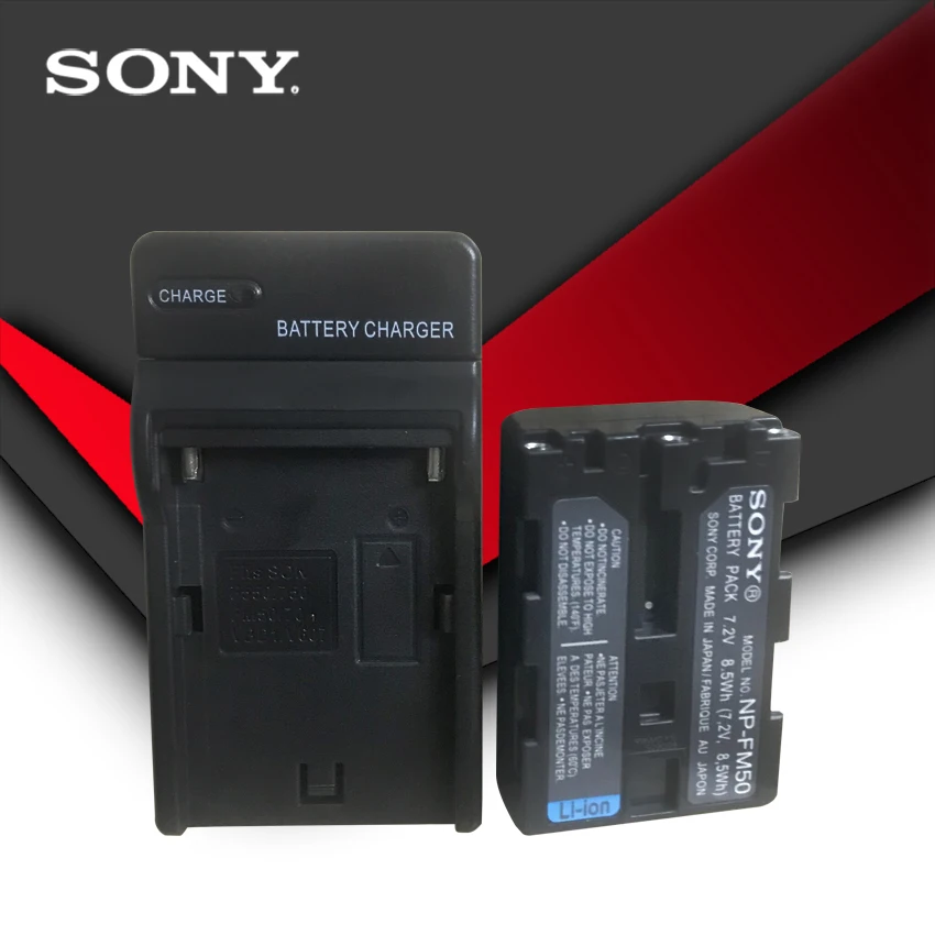 Камера аккумулятор 1 шт sony NP-FM50 NP FM50 NPFM50 NP-FM51 NP-QM50 NP-FM30 NP-FM55H A100 A100K TRV408 с зарядным устройством