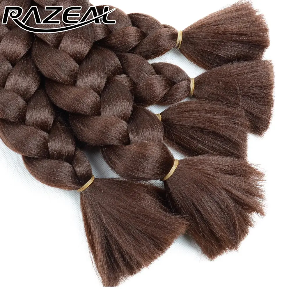 Harga Razeal 2 PCS Xpression Crochet Kepang Rambut Afro Jumbo Kepang Mengepang Rambut Sintetis 36 Inch Panjang Rambut Ekstensi