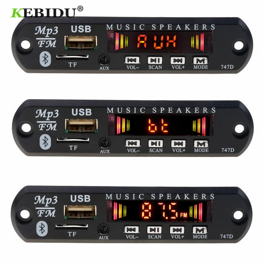 Bluetooth приемник KEBIDU mp3 плеер декодер плата FM радио TF USB 3 5 мм AUX аудио модуль для IPhone 8