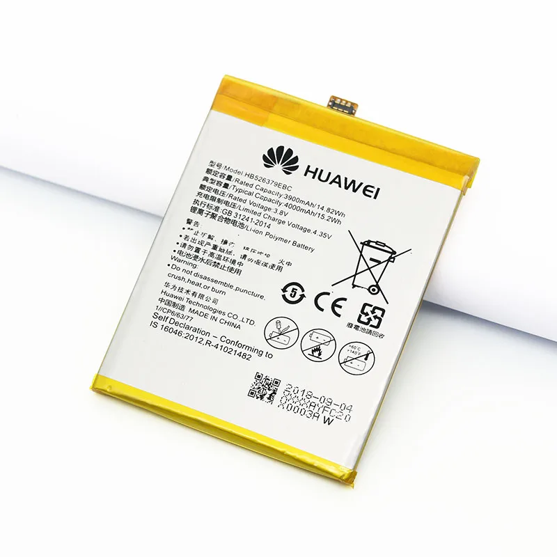 Оригинальный аккумулятор Huawei HB526379EBC для Enjoy 5 TIT AL00 CL10 Honor 4C Pro/Y6 PRO 4000