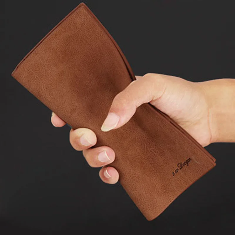 

New Style Men Long Wallets Purse Storage Bag PU Vintage Ultra-thin Soft Durable For Coin Money Cards