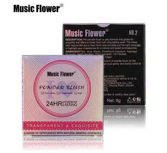 Music Flower Румяна круглый rouge уход за кожей лица макияж румяна с кистью 8g