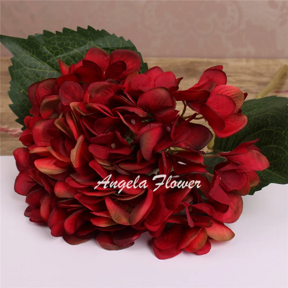 HI-Q 1 шт. 46 см искусственные цветы гортензии 7 цветов украшения для дома для свадебной вечеринки - Цвет: B red